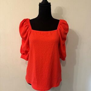 Vince Camuto Coral Square Neck Puff Sleeve Blouse